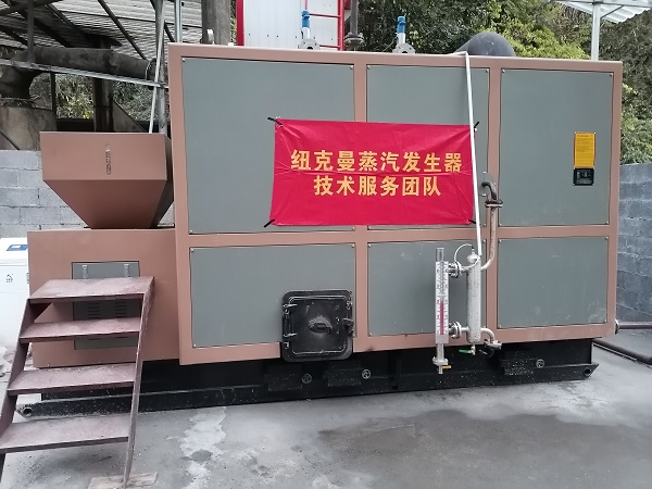 湖南某米粉廠使用生物質蒸汽發生器生產!